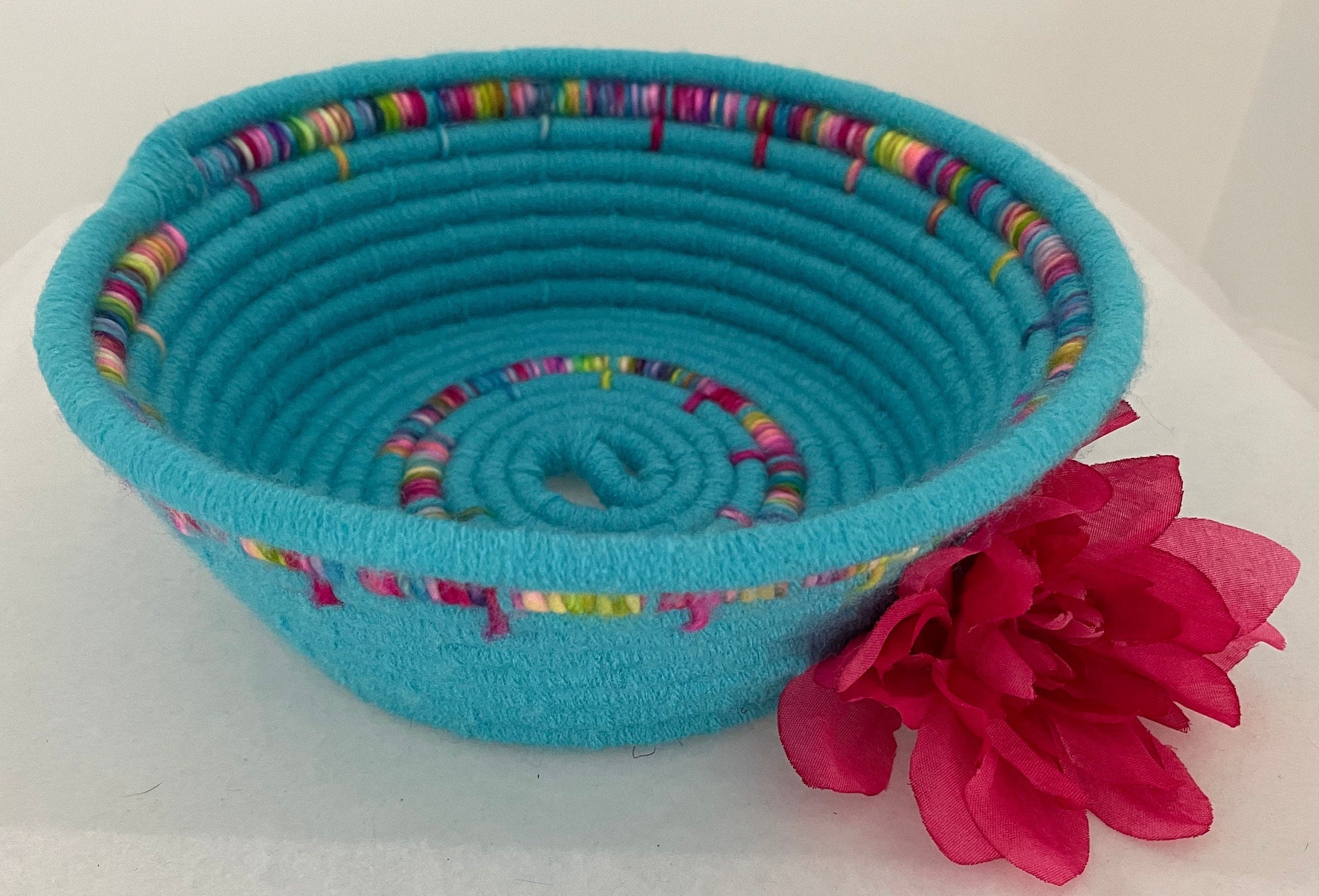 Blue Rope Basket | Rope Basket Blue | Living Room Decor | Apartment ...