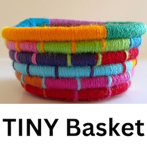 Tiny Basket | Mini Basket | Miniature Basket | Very Small Basket | Small Colorful Basket | Small Basket | Little Basket | Yarn Basket