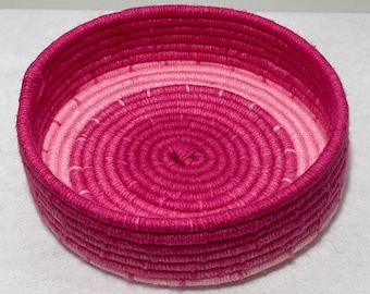 Pink Rope Basket | Pink Room Decor | Pink Boho Deco | Pink Ombre Basket