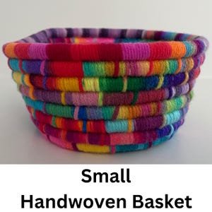 Small Eclectic Basket | Small Basket | Funky Basket | Very Small Basket | Fun Basket | Decorative Gift Basket | Colorful Basket |Yarn Basket