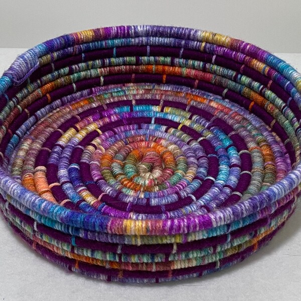 Rainbow Woven Basket - Etsy UK