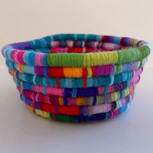Eclectic Basket | Small Basket | Funky Basket | Very Small Basket | Fun Basket | Decorative Gift Basket | Colorful Basket | Yarn Basket