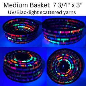 Decoração reativa UV | Decoração reativa à luz negra | Arte Reativa UV | Cestos UV |  Arte em luz negra | Decoração de luz negra | Cestos Decorativos