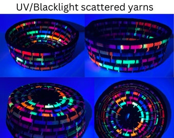 UV Reactive Decor | Blacklight Reactive Decor | UV Reactive Art | UV Baskets |  Blacklight Art | Blacklight Decoration | Decorative Baskets