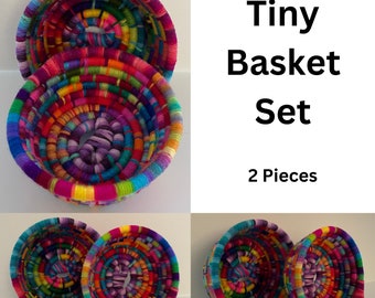 Small Colorful Baskets | Basket Set | Very Small Baskets | Small Woven Baskets | Mini Baskets | Little Baskets | Small Gift Baskets