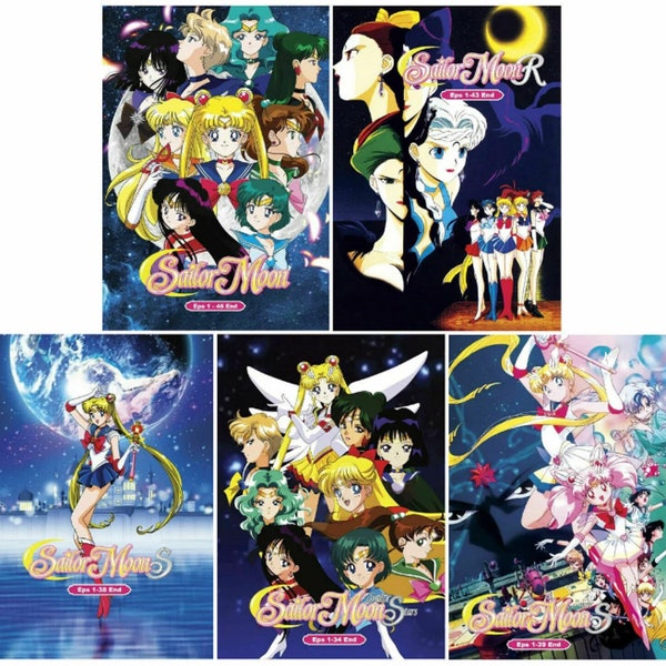 New Set Dvd Anime Complete Sailor Moon Season 1-5 (1992-1996) English Dubbed All Region DHL Free Express Shipping