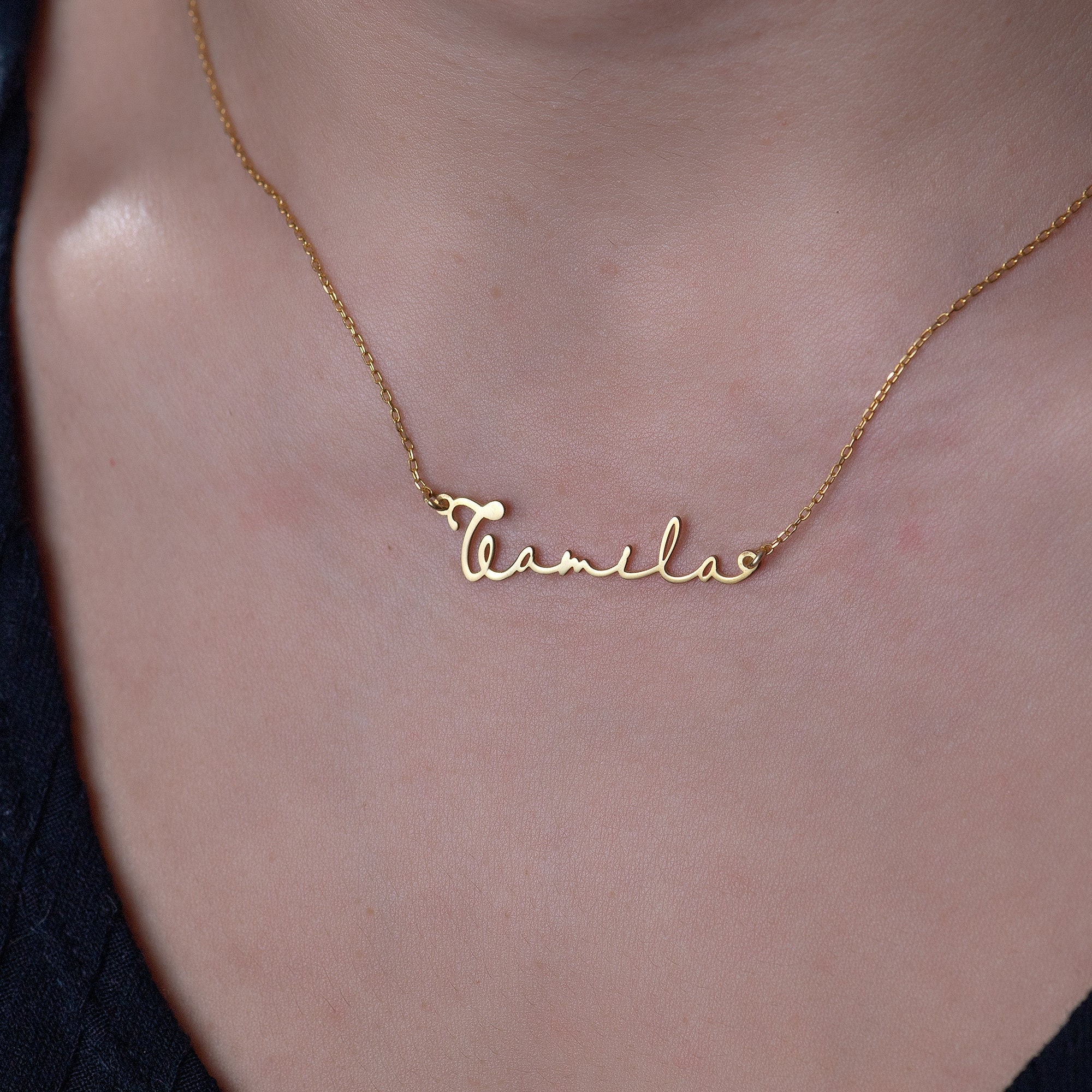 14K Solid Gold Name Necklace Name Necklace Gold Personalized
