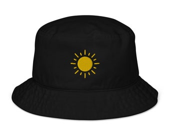 Organic Bucket Hat Sun Hat Embroidery Bucket Hat Sun