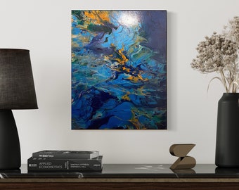 Original Fluid Abstract Painting "Under Water Gifts" fluid art