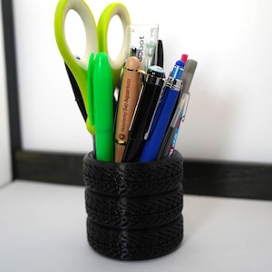 Portalápices con forma de neumático / Organizador de escritorio JDM, regalo para mecánico