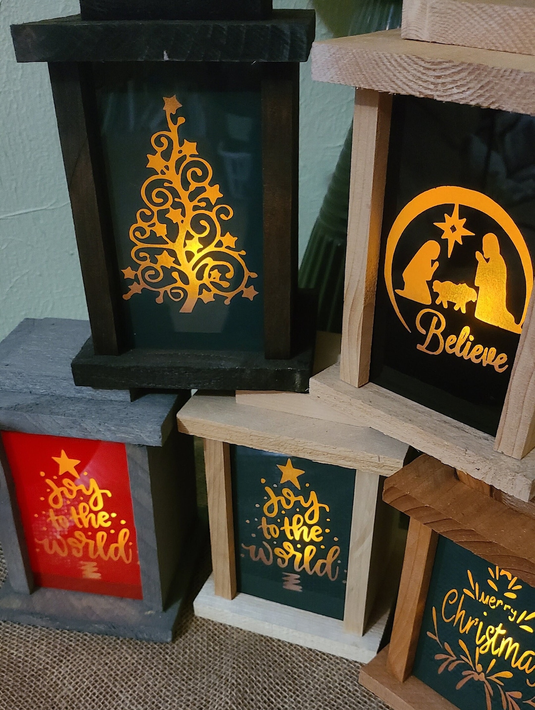 Wooden Lantern with Christmas Decoration main image 0