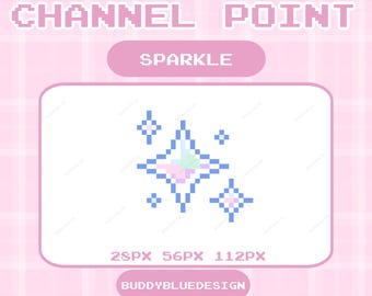 Distintivi Twitch Sparkle Bubble, punti canale Kawaii Bubble, emote Sparkle, badge Twinkle Pink Blue Purple Pixel Art / Twinkle Pixel Art