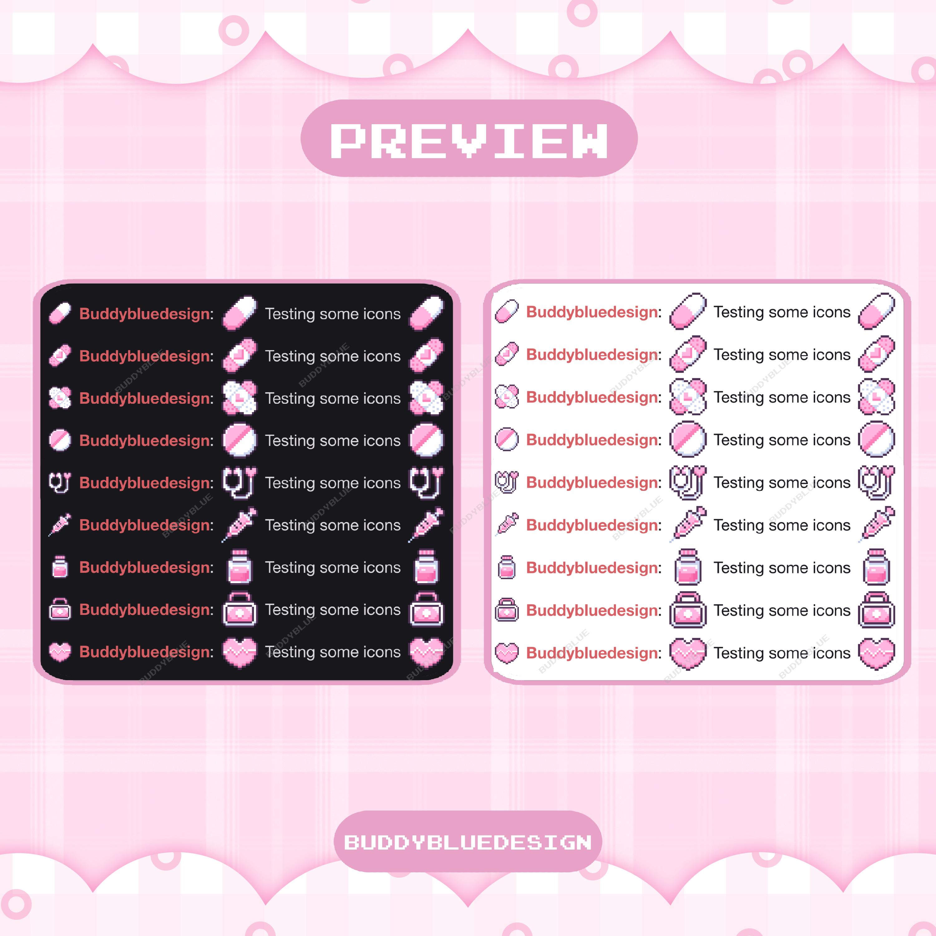 Medical Emotes Medical Kit Twitch Sub Badges, Cute Pink Nurse Pixel Art ,pastel Bit ...