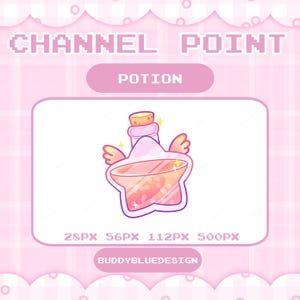 Star Potion Channel Point Stream,Cute Potion, Pastel Potion ,Star Pastel Potion Bit for twitch,YouTube,Discord,Kawaii Twitch Assets