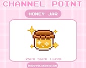 Honey Jar Channel Point Icon for Twitch | Cute Pixel Art Stream Badge | Cozy Twitch Bit or Sub Badge| Honey jar Kawaii Pixel