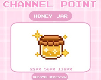 Honey Jar Channel Point Icon for Twitch | Cute Pixel Art Stream Badge | Cozy Twitch Bit or Sub Badge| Honey jar Kawaii Pixel