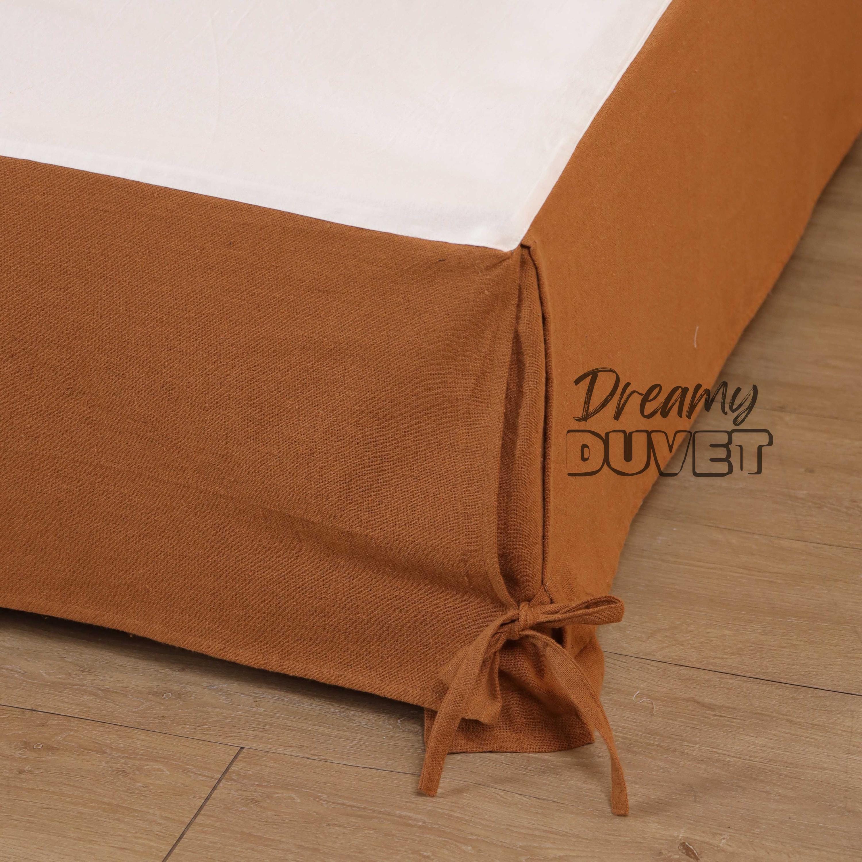 Linen Plus Jupe de lit de luxe plissée sur mesure pour lit jumeau 35,6