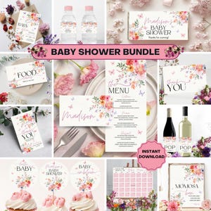 Wildflower Baby Shower Invitation Bundle: Editable Games (Digital Download)
