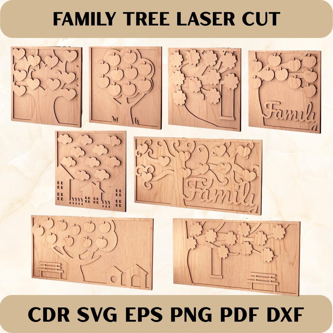 Layered Family Tree SVG Bundle | Laser Cut Files, Genealogy Gift - Etsy