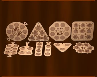Laser Cut Beer Flight Paddle Designs, Tic Tac Toe Game (Digital Download)