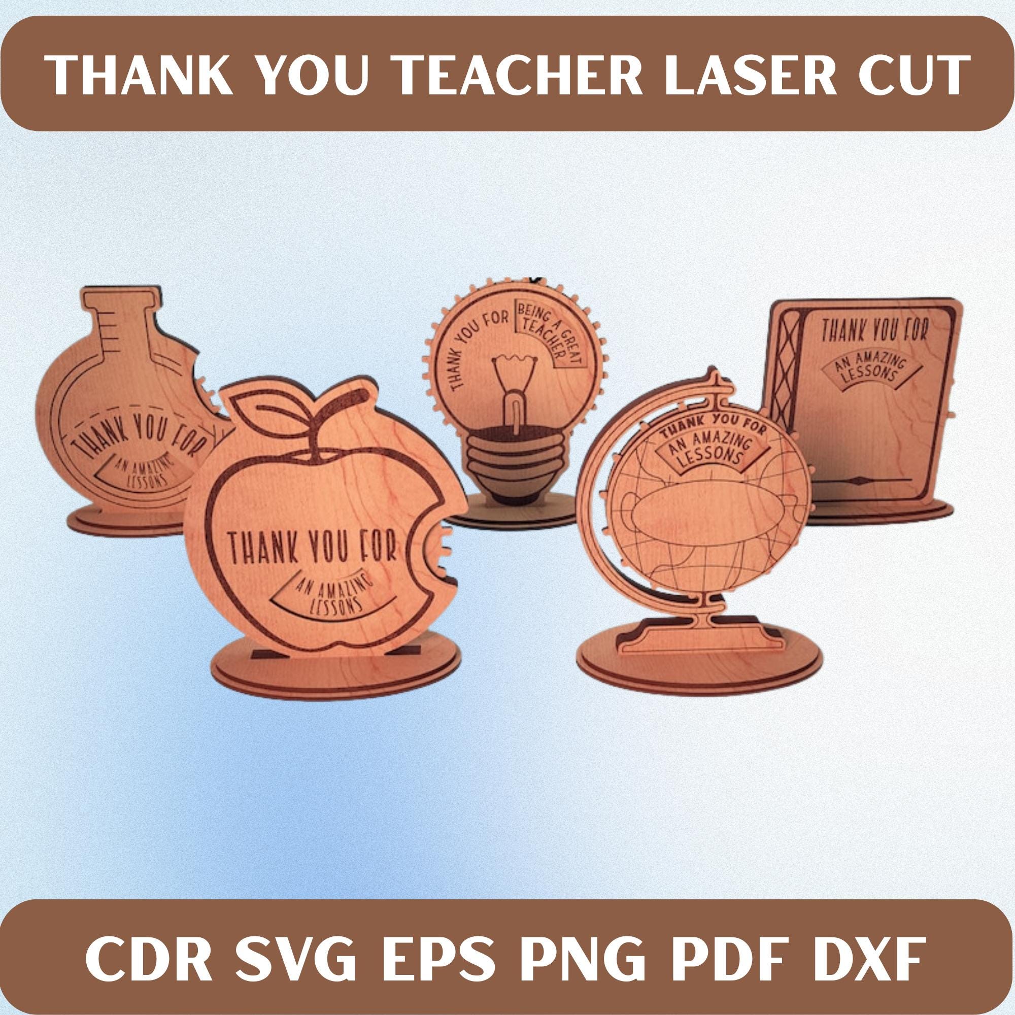 Teacher Appreciation Laser Cut SVG Bundle, 3D Apple Gift (digital PDF ...