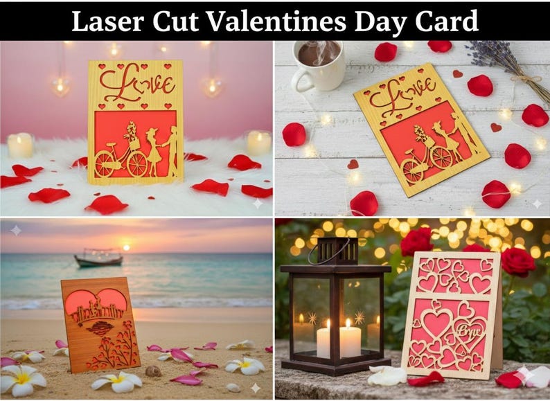 Laser Cut Valentines Day Card SVG Bundle (digital Download) - Etsy