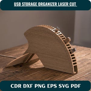 USB Storage Organizer Laser Cut Files (svg, dxf, eps, png, pdf)