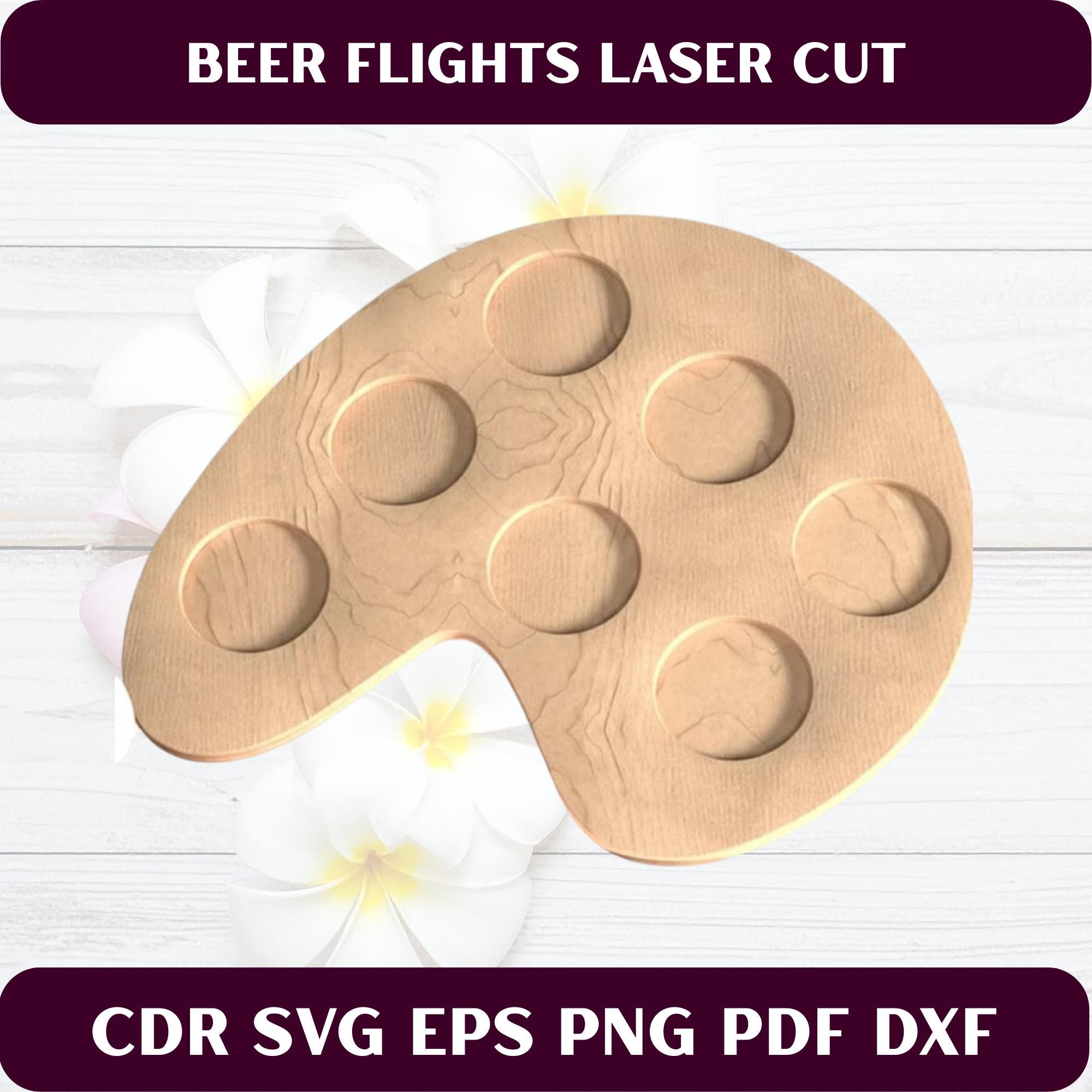 Beer Flight Tray Laser Cut Files, Paddle Board SVG DXF CDR (digital ...