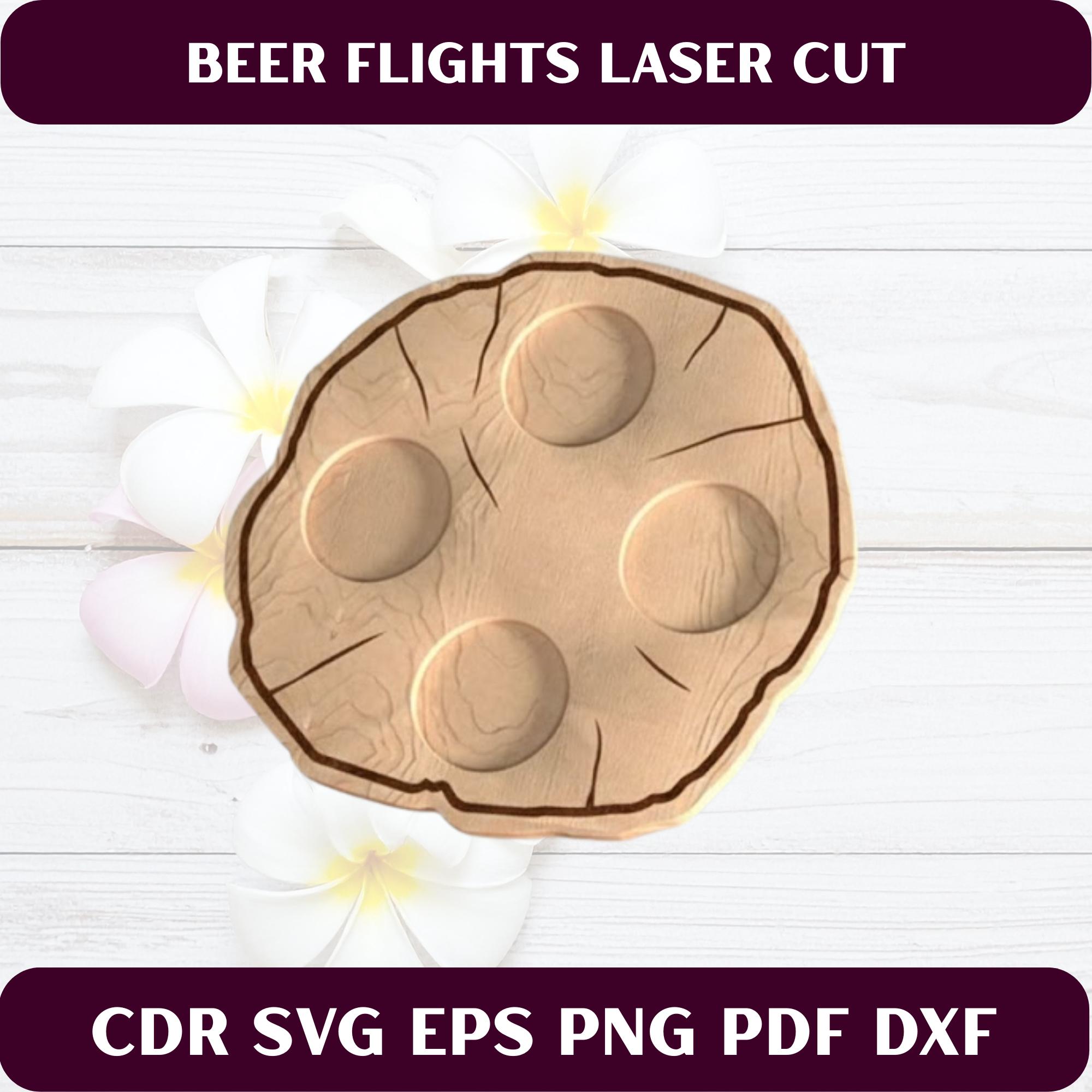 Beer Flight Tray Laser Cut Files, Paddle Board SVG DXF CDR (digital ...