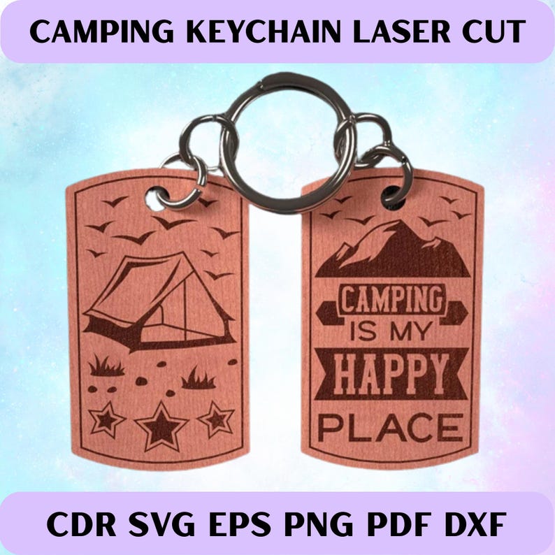 Camping Keychain SVG Bundle | Laser Cut Files, Adventure Quotes ...