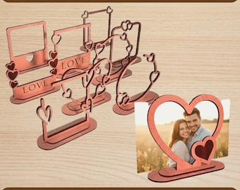 Love Photo Frame Laser Cut SVG Bundle, Valentine's Day Gift (Digital Download