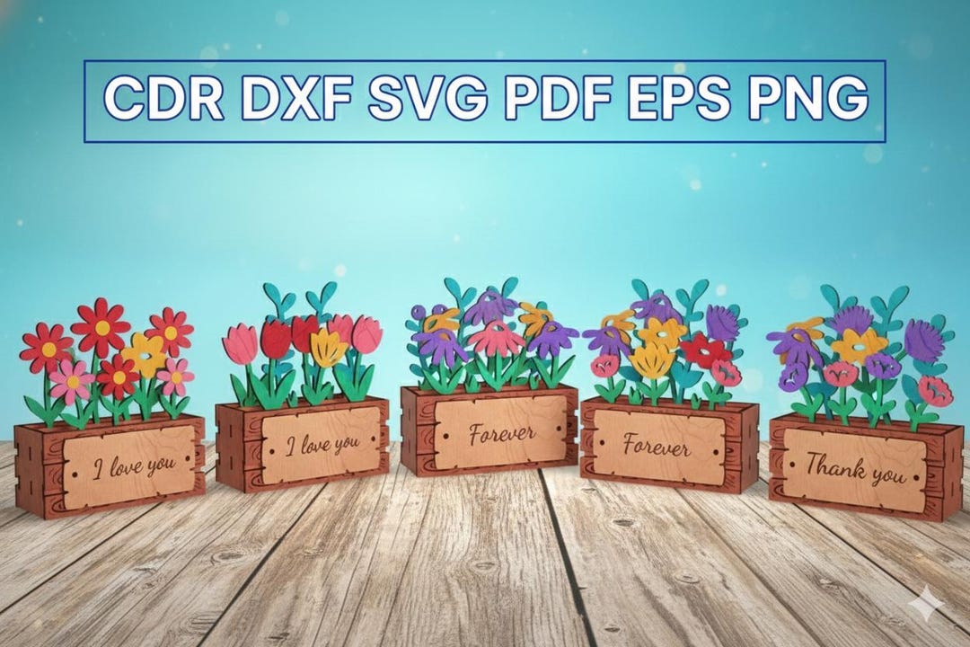3D Flower Box SVG Bundle | Laser Cut Floral Gift (digital Files) - Etsy