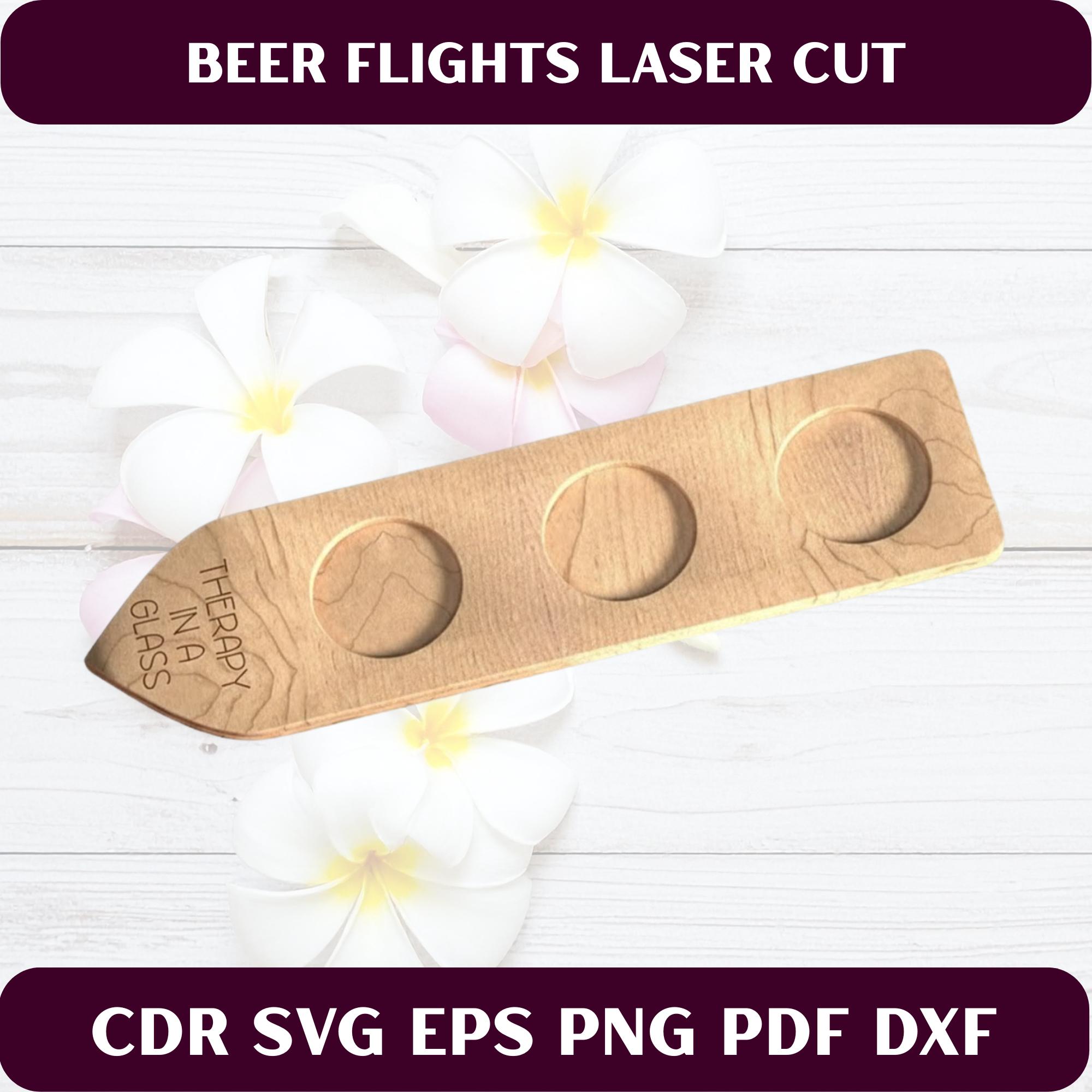 Beer Flight Tray Laser Cut Files, Paddle Board SVG DXF CDR (digital ...