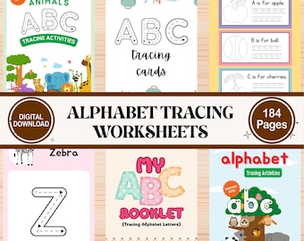Alphabet Tracing Worksheets: Handwriting Practice for Kids (Digital Download)