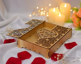 Heart Jewelry Box SVG, Laser Cut Mandala Keepsake Box (Digital Download)