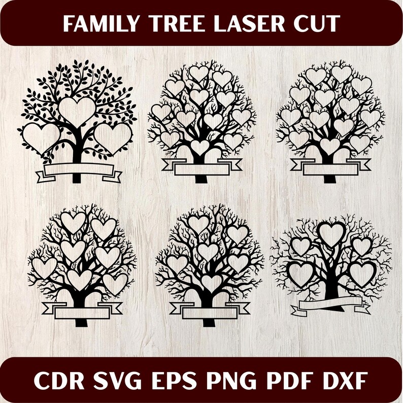 Laser Cut Family Tree SVG Bundle, Genealogy Tree, Picture Frame ...