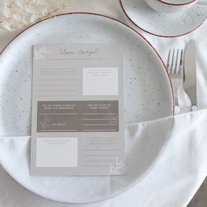 Gästebuchkarten Hochzeit in DIN A5 | Fragen zum Ausfüllen | Gästekarten mit Polaroidfotos | Gästebuch-Alternative | Geschenk zur Hochzeit