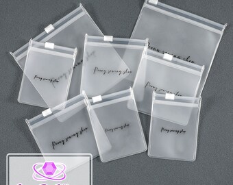 100 custom matte Frosted Jewelry zipper Bag customized high-quality jewelry packaging transparent bag jewelry packaging gift for her