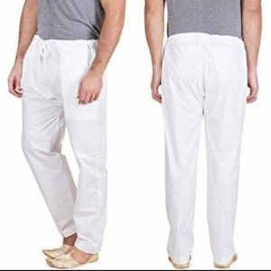 Indian Man trousers 100%Cotton, fabric White color Pajama, Mens trousers, good and best quality