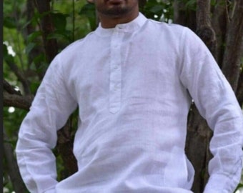 Kurta man, Handmade kurta, Simple kurta, Traditional kurta, 100%Cotton, indian kurta, White color kurta, good and best quality,