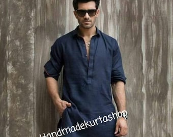 Man Kurta Blue color, Pathani kurta for men Indian wedding Outfits,