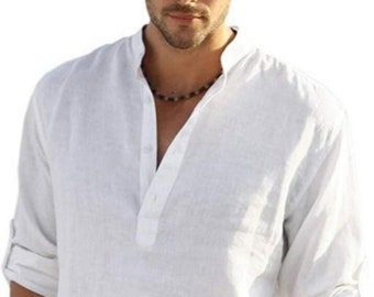 Handmade 100% Cotton Short Kurta: Indian Mens Outfit