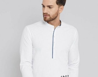 Handmade Cotton Short Kurta: Indian Mens Outfit