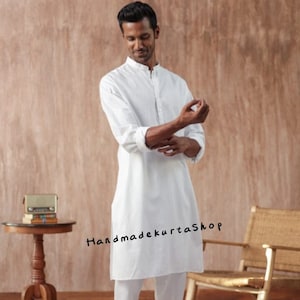 Mens Cotton Kurta Pajama Set: Indian Wedding Outfit