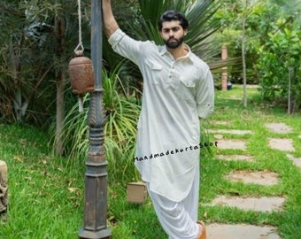 Cotton Man Kurta Pajama Set: Traditional Indian Wedding Men's Outfit