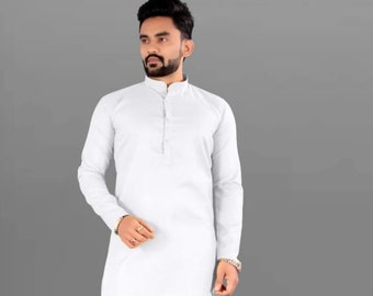 Handmade Cotton Men's Kurta Traditional Indian Wedding Wear
