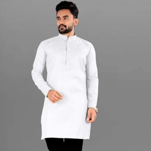 Kurta de algodón para hombre hecha a mano: prenda tradicional india para bodas