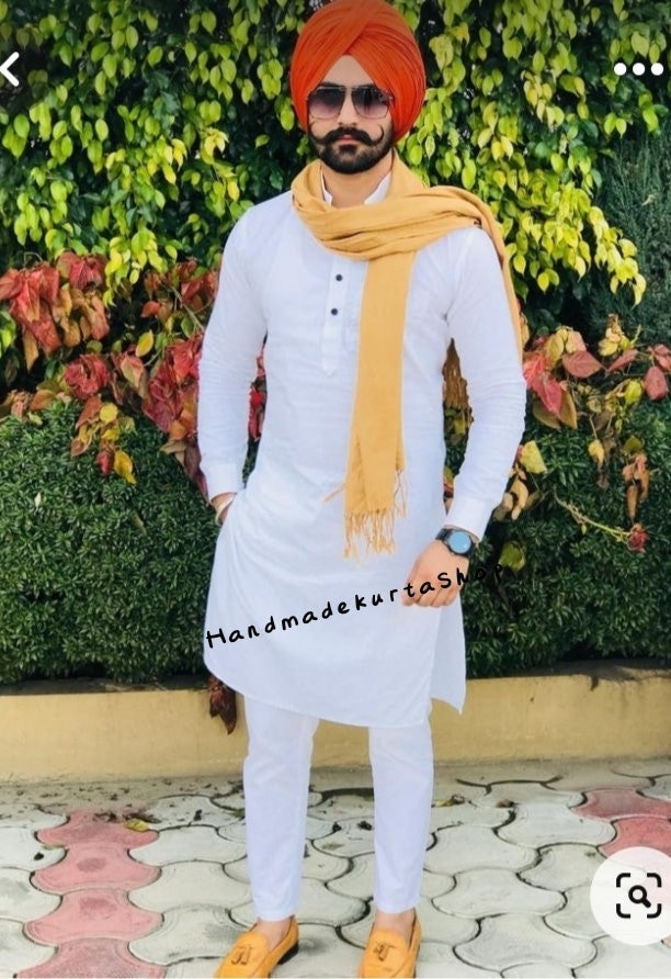 White Kurta Man Etsy Canada