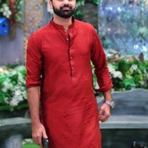 Man kurta, indian kurta Men, Traditional kurta, 100%Cotton kurta, party wear kurta, Wedding kurta, Marron color kurta, good and best quality