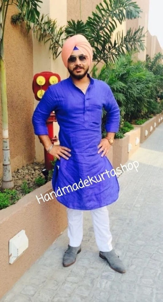 Mens Kurta Panjabi Kurta Traditional Kurta 100 cotton Royal